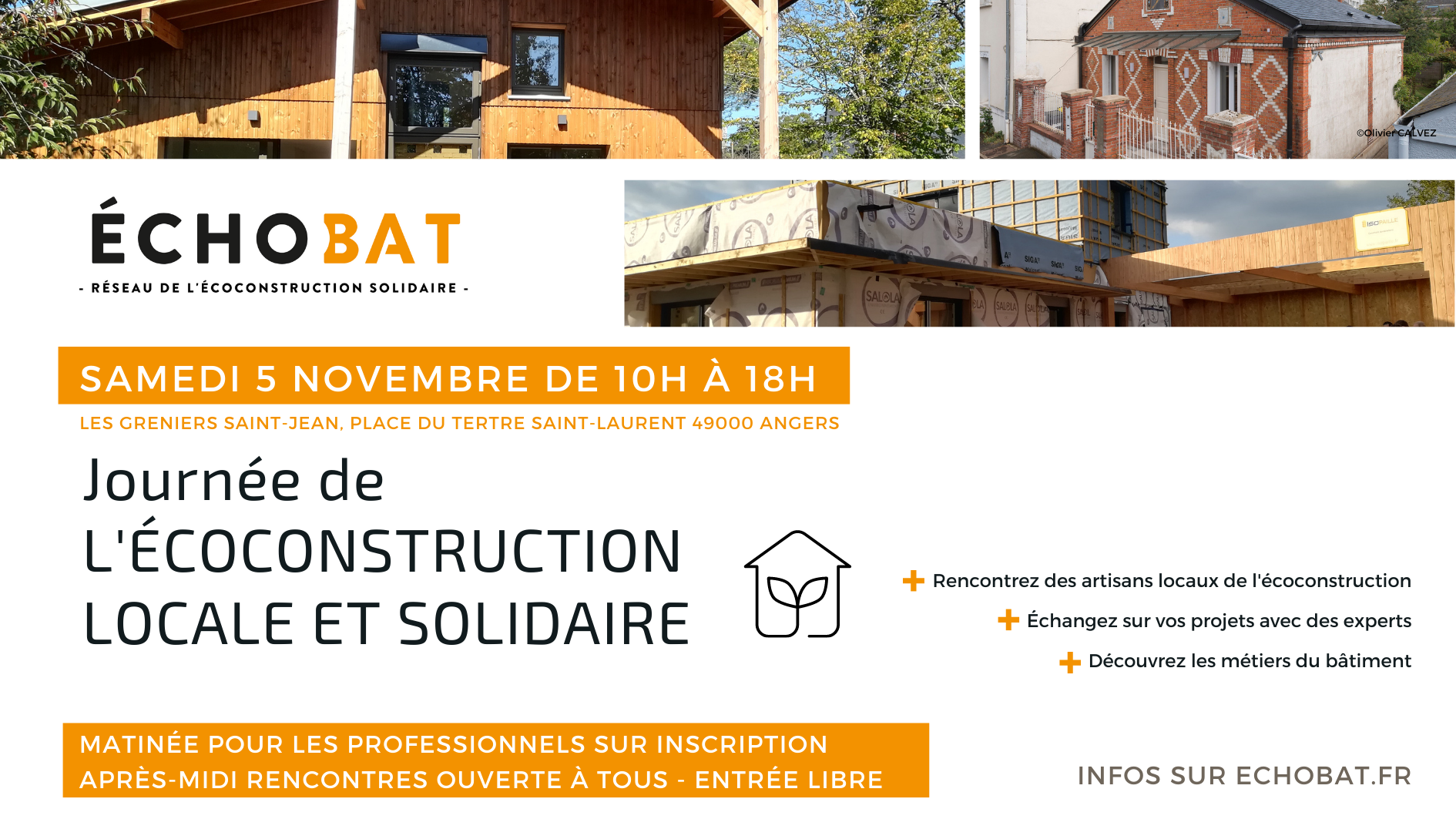 1ère journée de l'écoconstruction locale et solidaire ÉCHOBAT à Angers le 5/11